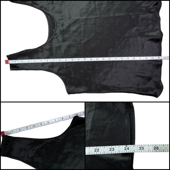 Cinema Shimmery Black Satin Ladies Camisole Cami Tank Top No Stretch - Picture 8 of 8